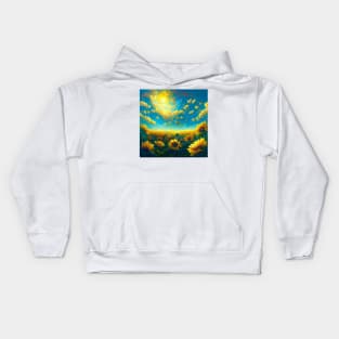 Sunflower in sky Kids Hoodie